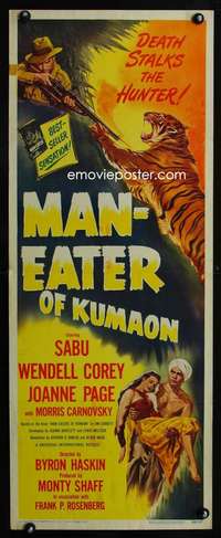 f429 MAN-EATER OF KUMAON insert movie poster '48 Sabu, Joanne Page