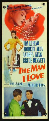 f428 MAN I LOVE insert movie poster '47 Ida Lupino, Robert Alda