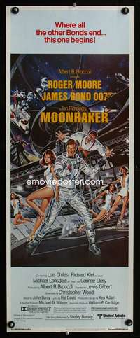 f446 MOONRAKER insert movie poster '79 Roger Moore as James Bond!
