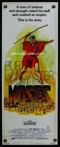f449 MOSES insert movie poster '76 religious Burt Lancaster!