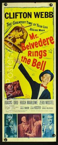 f451 MR. BELVEDERE RINGS THE BELL insert movie poster '51Clifton Webb