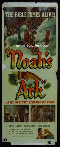 f460 NOAH'S ARK insert movie poster R57 Michael Curtiz, Costello
