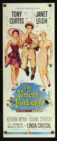 f473 PERFECT FURLOUGH insert movie poster '58 Tony Curtis, Janet Leigh