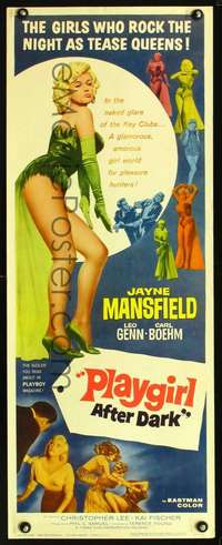 f476 PLAYGIRL AFTER DARK insert movie poster '62 sexy Jayne Mansfield
