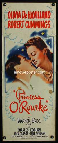 f482 PRINCESS O'ROURKE insert movie poster '43 Olivia de Havilland