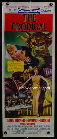 f485 PRODIGAL insert movie poster '55 Lana Turner, Edmond Purdom