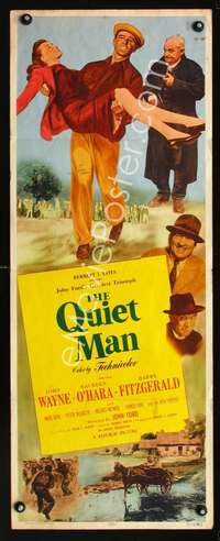 f487 QUIET MAN insert movie poster '51John Wayne,Maureen O'Hara,Ford