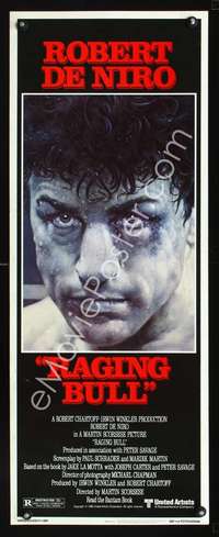 f489 RAGING BULL insert movie poster '80 De Niro, Scorsese, boxing!
