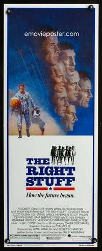 f498 RIGHT STUFF insert movie poster '83 astronauts, Tom Jung art!