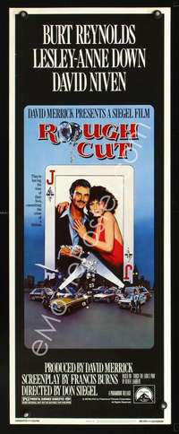 f511 ROUGH CUT insert movie poster '80 Burt Reynolds, Leslie Down