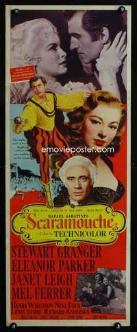 f517 SCARAMOUCHE insert movie poster '52 Stewart Granger, Parker