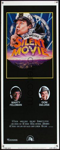 f528 SILENT MOVIE insert movie poster '76 Mel Brooks, John Alvin art!