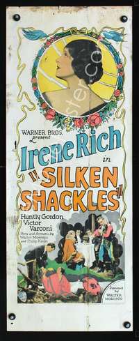 f529 SILKEN SHACKLES insert movie poster '26 Irene Rich & her lovers!