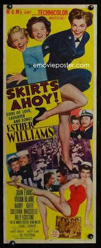 f537 SKIRTS AHOY insert movie poster '52 sexy Esther Williams!