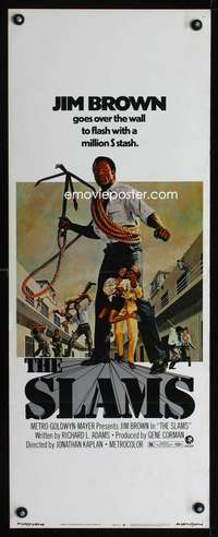 f538 SLAMS insert movie poster '73 Jim Brown goes over the wall!