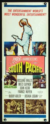 f546 SOUTH PACIFIC insert movie poster '59 Rossano Brazzi, Gaynor