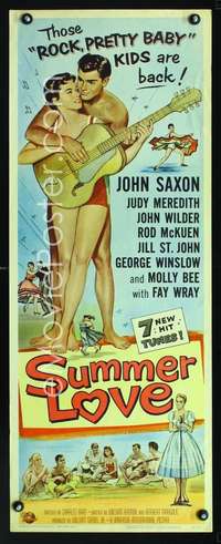f561 SUMMER LOVE insert movie poster '58 very young John Saxon!