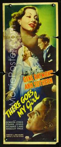 f587 THERE GOES MY GIRL insert movie poster '37 Ann Sothern, Raymond