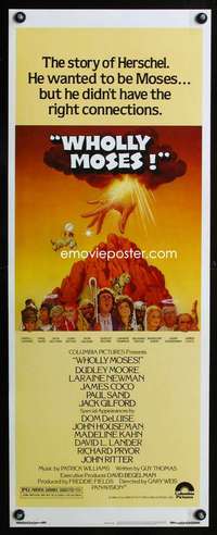 f639 WHOLLY MOSES insert movie poster '80 DeLuise, Jack Rickard art!
