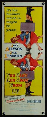 f645 YOU CAN'T RUN AWAY FROM IT insert movie poster '56 Jack Lemmon