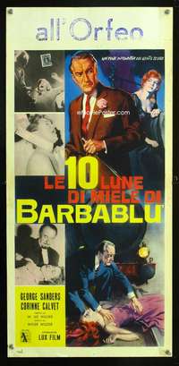 f016 BLUEBEARD'S 10 HONEYMOONS Italian locandina movie poster '60