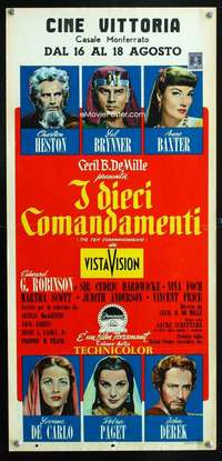 f134 TEN COMMANDMENTS Italian locandina movie poster '57 DeMille