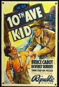 h014 10th AVE KID one-sheet movie poster '37 Bruce Cabot, Roberts