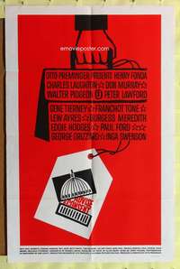 h029 ADVISE & CONSENT one-sheet movie poster '62 classic Saul Bass artwork!