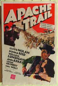h045 APACHE TRAIL one-sheet movie poster '42 Lloyd Nolan, Donna Reed