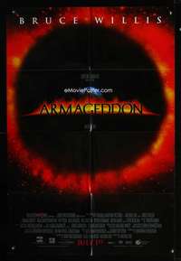 h053 ARMAGEDDON DS advance one-sheet movie poster '98 Bruce Willis, Bay