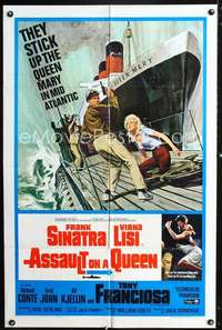 h058 ASSAULT ON A QUEEN one-sheet movie poster '66 Frank Sinatra, Lisi