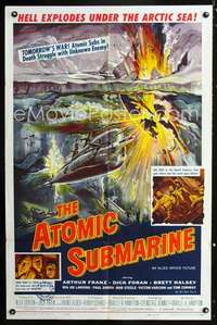 h062 ATOMIC SUBMARINE one-sheet movie poster '59 cool Reynold Brown art!