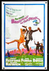 h075 BAREFOOT IN THE PARK one-sheet movie poster '67 Redford, Jane Fonda