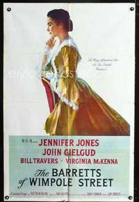 h076 BARRETTS OF WIMPOLE STREET one-sheet movie poster '57 Jennifer Jones