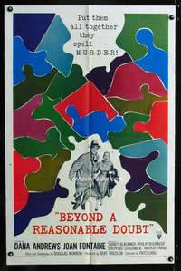 h089 BEYOND A REASONABLE DOUBT one-sheet movie poster '56 Fritz Lang