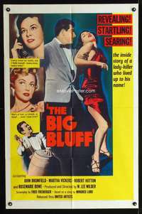 h091 BIG BLUFF one-sheet movie poster '55 film noir, sexy bad girls!