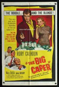 h092 BIG CAPER one-sheet movie poster '57 Rory Calhoun & the blonde!