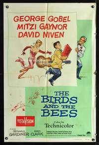 h096 BIRDS & THE BEES one-sheet movie poster '56 George Gobel, Gaynor