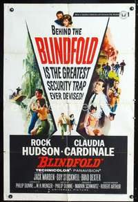 h106 BLINDFOLD one-sheet movie poster '66 Rock Hudson, Claudia Cardinale