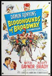 h112 BLOODHOUNDS OF BROADWAY one-sheet movie poster '52 Mitzi Gaynor,Runyon