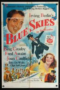 h118 BLUE SKIES one-sheet movie poster '46 Fred Astaire, Bing Crosby