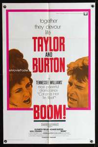 h124 BOOM one-sheet movie poster '68 Elizabeth Taylor, Richard Burton