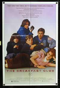 h132 BREAKFAST CLUB one-sheet movie poster '85 John Hughes, cult classic!