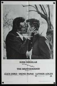 h140 BROTHERHOOD one-sheet movie poster '68 Kirk Douglas gives death kiss!