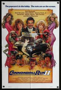 h151 CANNONBALL RUN II one-sheet movie poster '84 Drew Struzan racing art!