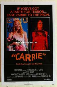 h160 CARRIE one-sheet movie poster '76 Sissy Spacek, Stephen King