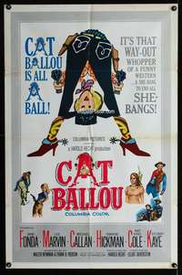 h163 CAT BALLOU one-sheet movie poster '65 classic Jane Fonda, Lee Marvin