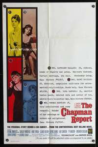 h166 CHAPMAN REPORT one-sheet movie poster '62 Jane Fonda, Irving Wallace