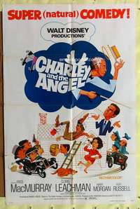 h167 CHARLEY & THE ANGEL one-sheet movie poster '73 Walt Disney, MacMurray