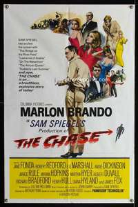 h169 CHASE one-sheet movie poster '66 Marlon Brando, Fonda, Arthur Penn